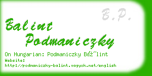 balint podmaniczky business card